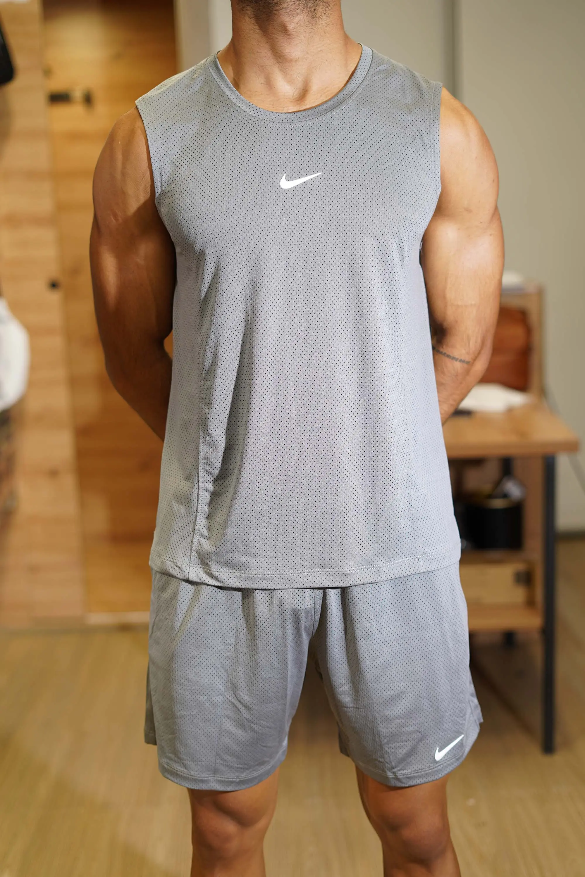 ست رکابی و شلوارک پارچه سوزنی 3321